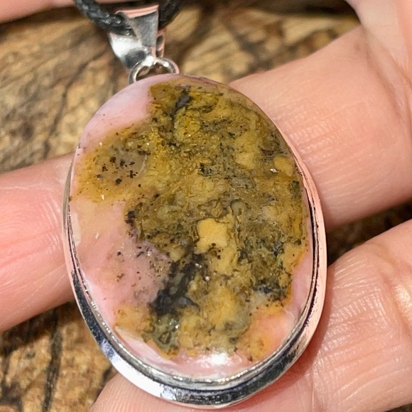 Beautiful Pino & Brown Peruvian Opal Pendant 2” - Picture 8 of 12